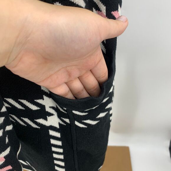 Talbots Plaid Longline Sweater Womens S Small Heavy Knit Snap Button Pockets - Picture 6 of 13